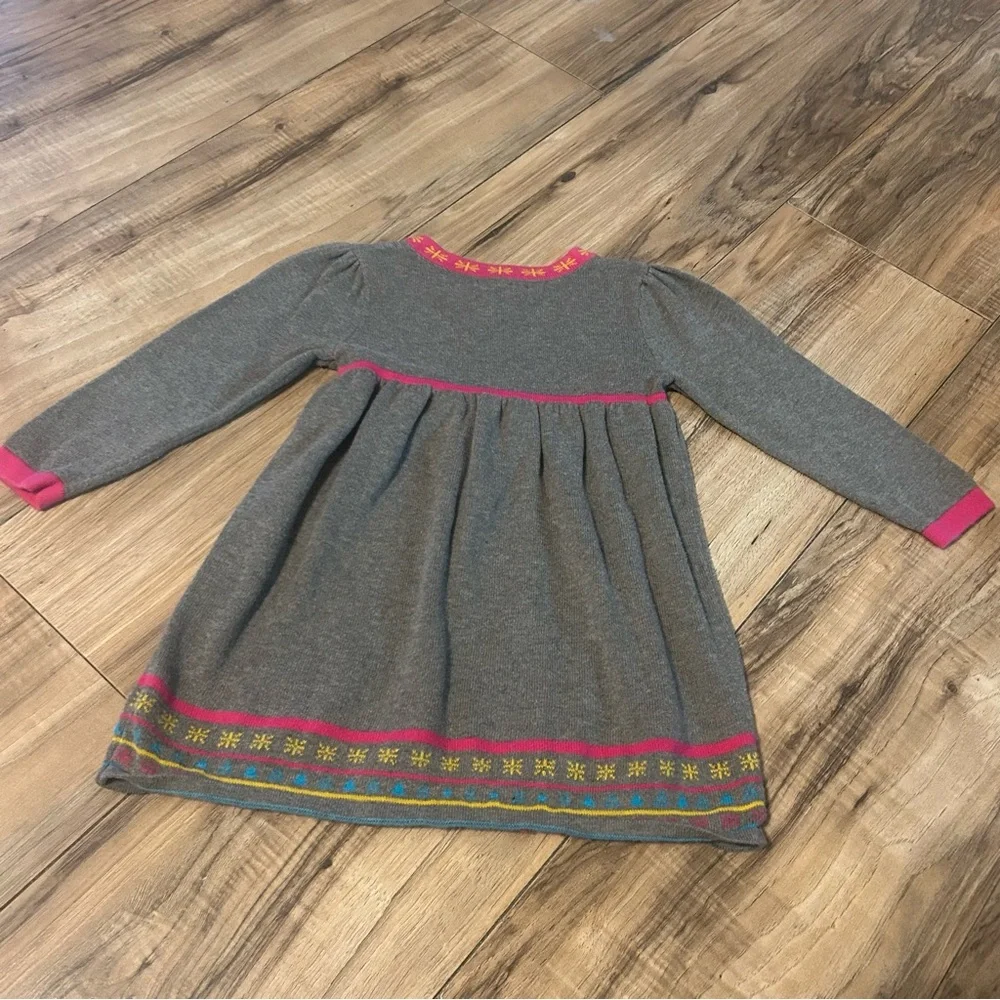 Old Navy Girls Sweater Dress Knit Gray Pink‎ Yellow Long Sleeve 18-24 Months